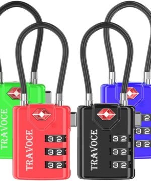 Search Alert TSA Approved Travel Combination Luggage Cable Locks for Suitcase, Gym Locker,Toolbox,Backpack 1,2,4,6 &10 pk